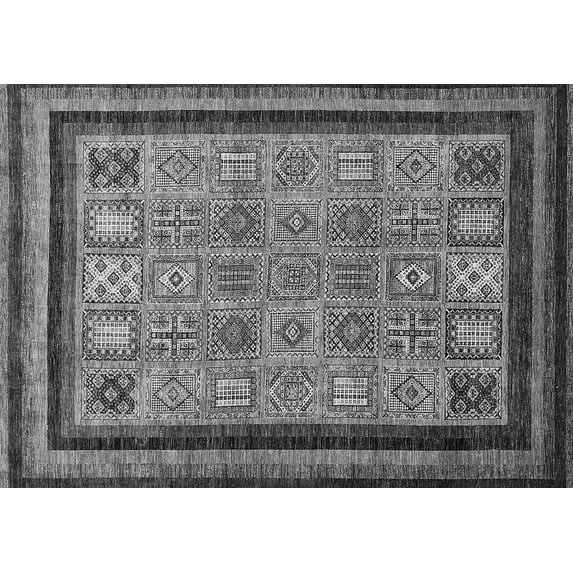 Ahgly Company Indoor Rectangle Abstract Gray Modern Area Rugs, 6' x 9'