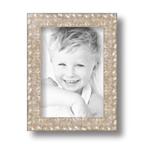 ArtToFrames 5x7 Inch Silver Thin Picture Frame, This Silver Wood Poster Frame is Great for Your Art or Photos, Comes with Regular Glass (4904)