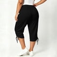 thumbnail image 5 of SwiftWear Women's Plus Size Capri Pants with Pockets Drawstring Hem Split Athletic Lounge Pants Soft Stretch Casual Summer Joggers, 5 of 8