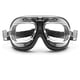 thumbnail image 1 of Gafas de moto estilo aviador vintage, lentes antivaho, estilo años 60, acero cromado (negro), 1 of 5