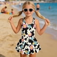 thumbnail image 3 of Xixirimido Cow Spot Daisy Print Girls Swimsuit Sleeveless One Piece Skirted Swimwear Modest Hawaiian Bathing Suit for Beach Water Park Kids Swim Dress, 10-11 Years, 3 of 7