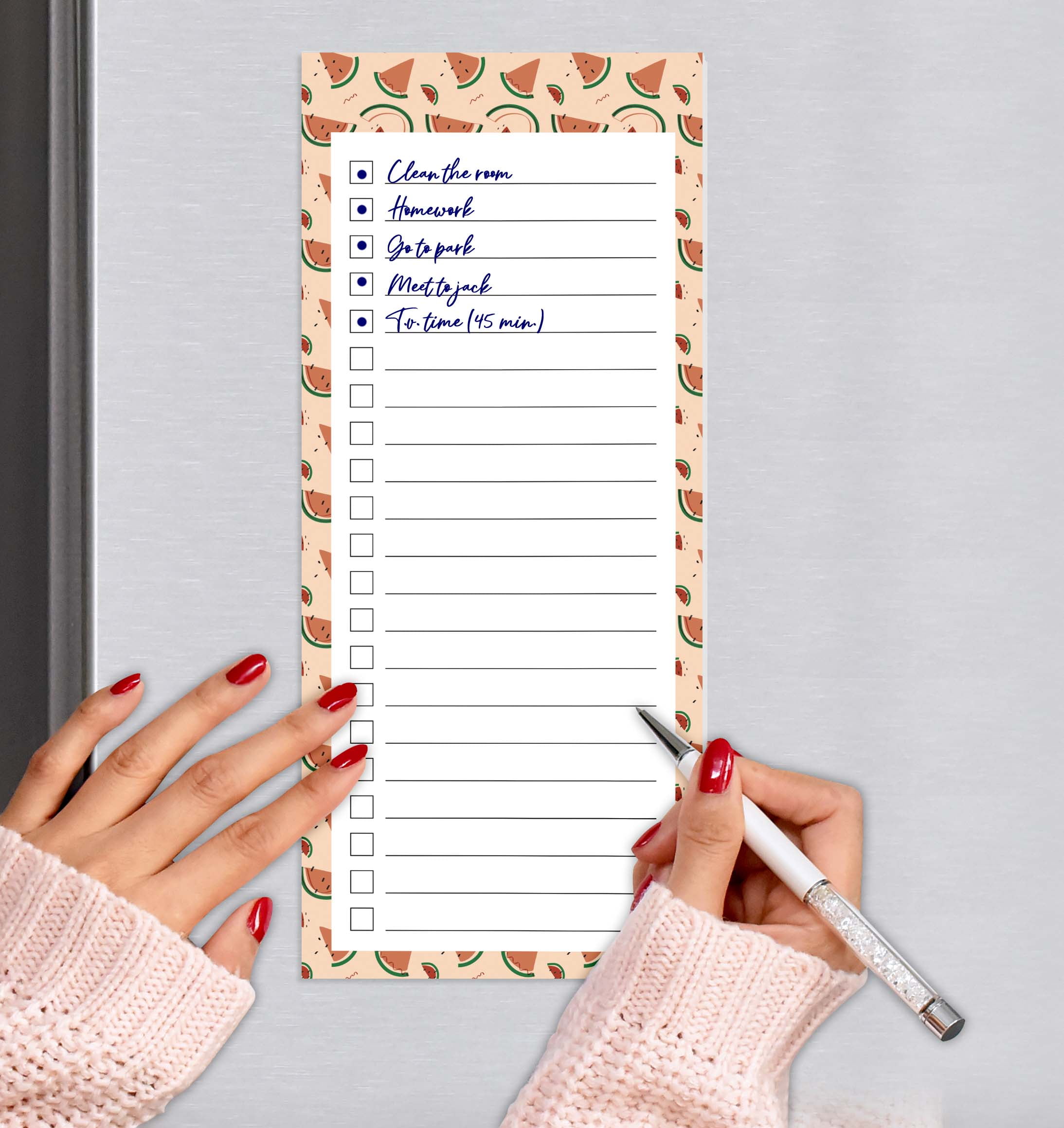 Inkdotpot Pack of 3 Magnetic Fridge To-Do List Notepads- Magnetic Memo Pads For Refrigerator-(50 Sheets Each)-5J