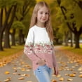 thumbnail image 3 of Inglocry Girls Casual Long Sleeve T Shirts Crewneck Loose Fit Tops Kids Button Floral Fall Winter Tee Blouses Size 5-14 Pink 7-8Y, 3 of 5