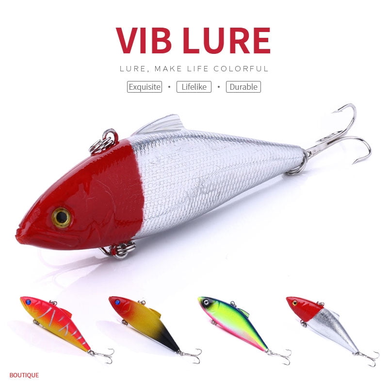 HENGJIA Fishing Lures, Sinking Lipless Crankbait for Bass, Metal Hard Bait Swimbait Freshwater Saltwater Fishing Tackle Lures Treble Hook for Bass Walleye Trout
