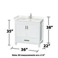 thumbnail image 5 of Wyndham Collection Wcs141436s-Vca-M24 Sheffield 36" Free Standing Single Basin Vanity Set, 5 of 7