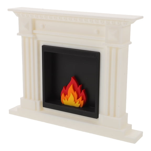 Dollhouse Fireplace: Mini Mantel Decor - Realistic Fake Fire Mantel - Victorian Style Fireplace Model for Dollhouse Christmas Decor & Micro Landscapes