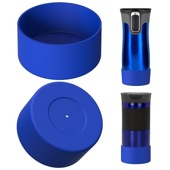 Linkidea 2 Pack Water Bottle Boot Compatible with Contigo West Loop 2.0 16oz/20oz/24oz, Huron 2.0 16oz/20oz, Silicone Anti-Slip Bottle Bottom Bumper Protector (Navy Blue)