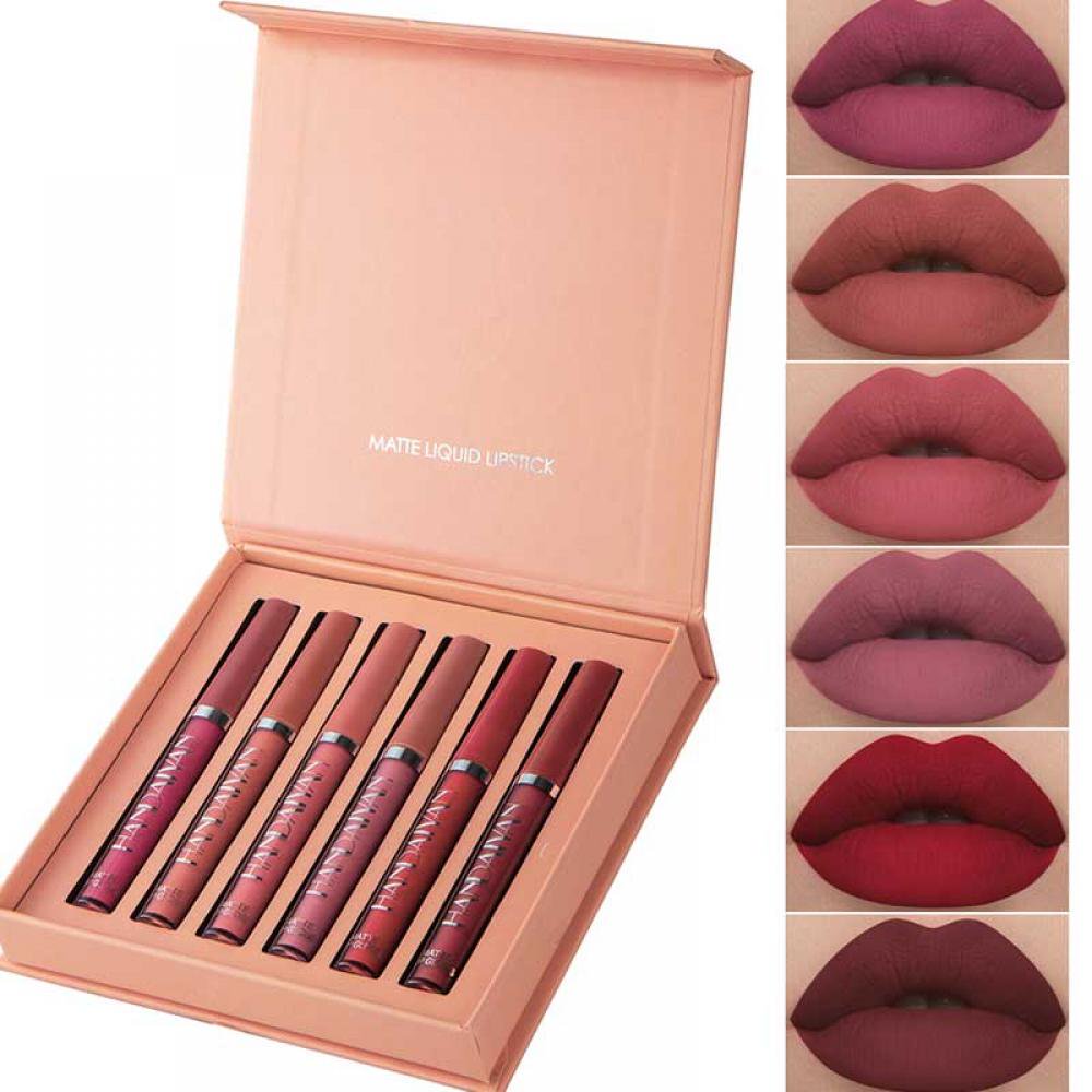 6Pcs/Set Waterproof Lipstick Sexy Vampire Lip Stick Matte Velvet