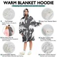 thumbnail image 5 of Wearable Oversized Blanket,Black and White Dinosaur Pattern Wearable Blanket Hoodie for Adults,Cozy Hooded Blankets with Super Pockets,Super Warm Fuzzy Pullover for Women & Men, 5 of 6