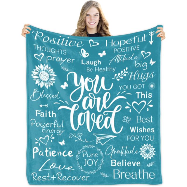 LHSHID Get Well Soon Gifts for Men After Surgery Blanket Sympathy Gift for Men Hug Soft Fleece Healing Blanket for Cancer Blanket Sympathy Blanket for Best Friends Blue 60"x80"