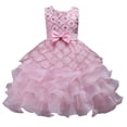 thumbnail image 2 of Xdegoge Princess Dress for Girls Sleeveless Sequin Bodice Layered Ruffle Tulle Skirt Wedding Pageant Gown Bowknot Detail Special Occasion Elegant Appare Size 12 Years, 2 of 6