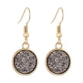 thumbnail image 1 of Sonducket 1 par de pendientes colgantes chapados en Drusy, colgantes redondos, accesorios de joyería multicolor, regalos femeninos, decoraciones para Ropa, zapatos y accesorios Miscelánea Gris Sonducket  AP009627-03B, 1 of 6