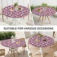 thumbnail image 7 of White Butterfly Red Blue Leaf Pattern Round Fitted Tablecloth with Elastic Edge,Dining Table Cover Waterproof,Outdoor Round Tablecloth for Camping,Dining,Indoor and Outdoor, 7 of 7