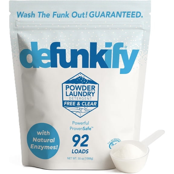 Defunkify Unscented Laundry Detergent Powder with ProvenSafe, 92 Loads