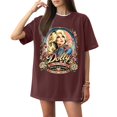 thumbnail image 4 of Country Singer T-shirt for Women and Men Graphic Dolly T-shirts Unisex Short Sleeve Crew Neck Tops for Vintage Country Music Tribute,(S), 4 of 5