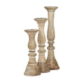 thumbnail image 6 of DecMode 3 Candle Light Brown Wood Candle Holder, Set of 3, 6 of 8