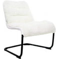 thumbnail image 5 of NALYL Upholstered Metal-Framed Lounge Chair with Sherpa Seat, White - Ideal for Bedrooms, Living Rooms, Dorms, Indoor Spaces, Accent and Lounging, 5 of 8