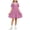 Pink, variant on Girls Back To School Uniform Dress Lapel Puff Short Sleeve Cute Print Dresses Casual Loose Trendy Summer Wear (1 Years, Purple)