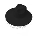 thumbnail image 3 of Sombrero de vaquero Yinane Fedora Jazz Unisex Blanco, 3 of 5