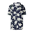 thumbnail image 4 of HaoXianJian Womens Button Up Shirt Short Sleeve Dressy Classic Collared Tops Floral Print Work Office Casual Lightweight Tops & Blouses Tshirts Business Going Out Tops S-2X, 4 of 4