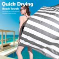 thumbnail image 3 of Your Choice Toalla De Playa De Microfibra De Secado Rápido Sin Arena Para Adultos Y Niños – Gran Tamaño, Compacta Y Ligera, Absorbente – Toalla De Camping – Toalla De Playa Grande A Rayas Grises Y Bla, 3 of 5