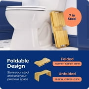 Squatty Potty Adults Foldable Bathroom Squat Stool, Oslo Folding Bamboo, 7 inches Collapsible, Easy-to-clean, Brown