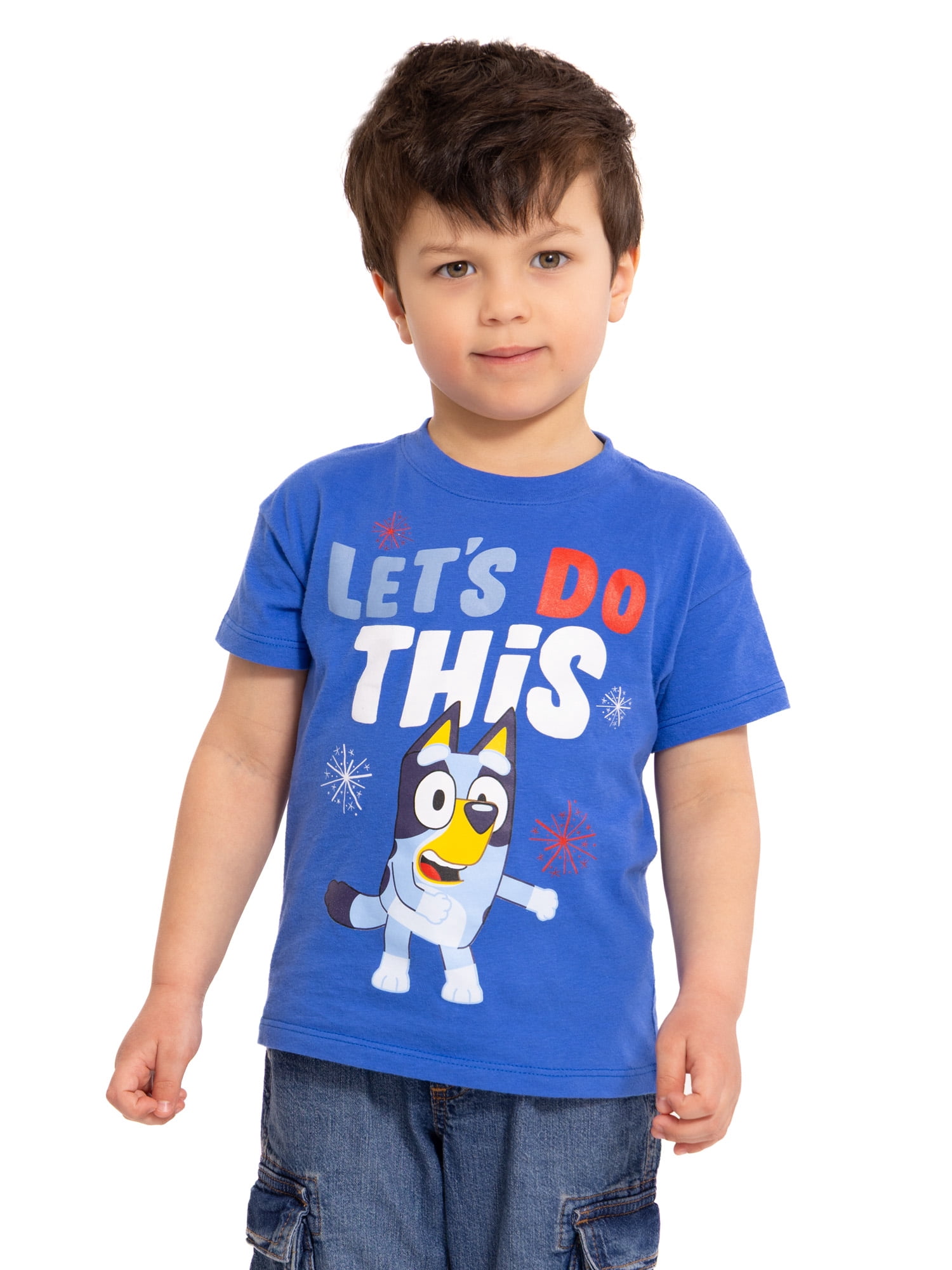 Bluey Toddler Graphic Americana Crewneck Tee with Short Sleeves, Sizes 12M-5T