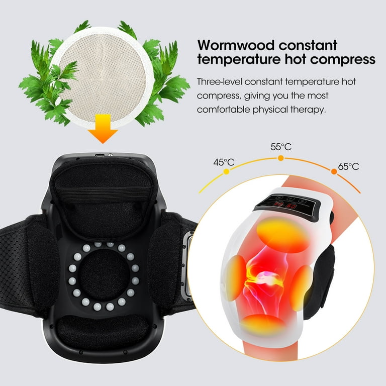 Cordless Knee Massager, Infrared Heat and Vibration Knee Pain Relief for  Swelling Stiff Joints, Stretched Ligament and Muscles Injuries 
