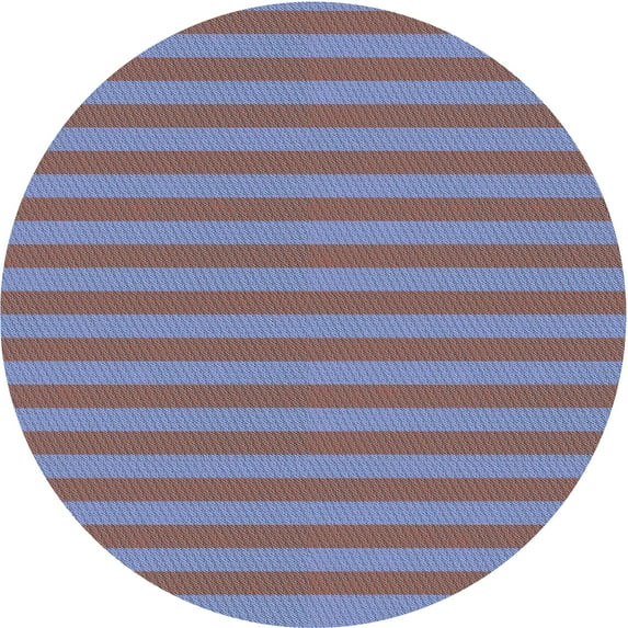 Ahgly Company Machine Washable Indoor Round Transitional Light Purple Blue Area Rugs, 4' Round