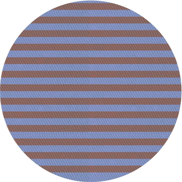 Ahgly Company Machine Washable Indoor Round Transitional Light Purple Blue Area Rugs, 3' Round