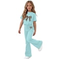 thumbnail image 5 of Fnooota Girls Summer Outfit Sets, Short Sleeve Casual Fashion Kids' Clothing Sets Girls' 2 Piece Sets Mint Green Size 14, 5 of 6