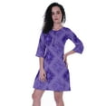 thumbnail image 3 of Moomaya Women's Printed Round Neck FlareDressW/ Buttons Short Casual SummerDresses, 3 of 5