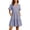 P-Blue, variant on Womens Casual Short Sleeve A Line High Waist Ruffled Striped Midi Shirt Dress Pink 3XL