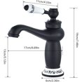 thumbnail image 4 of Bathroom Faucet Single Handle Sink Mixer Tap Bathroom Sink Faucet Retro Sink Mixer Tap, Black Brass,, 4 of 5