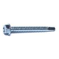 #12-14 x 2" Zinc Plated Steel Hex Washer Head Self-Drilling Screws SDSHWS-212