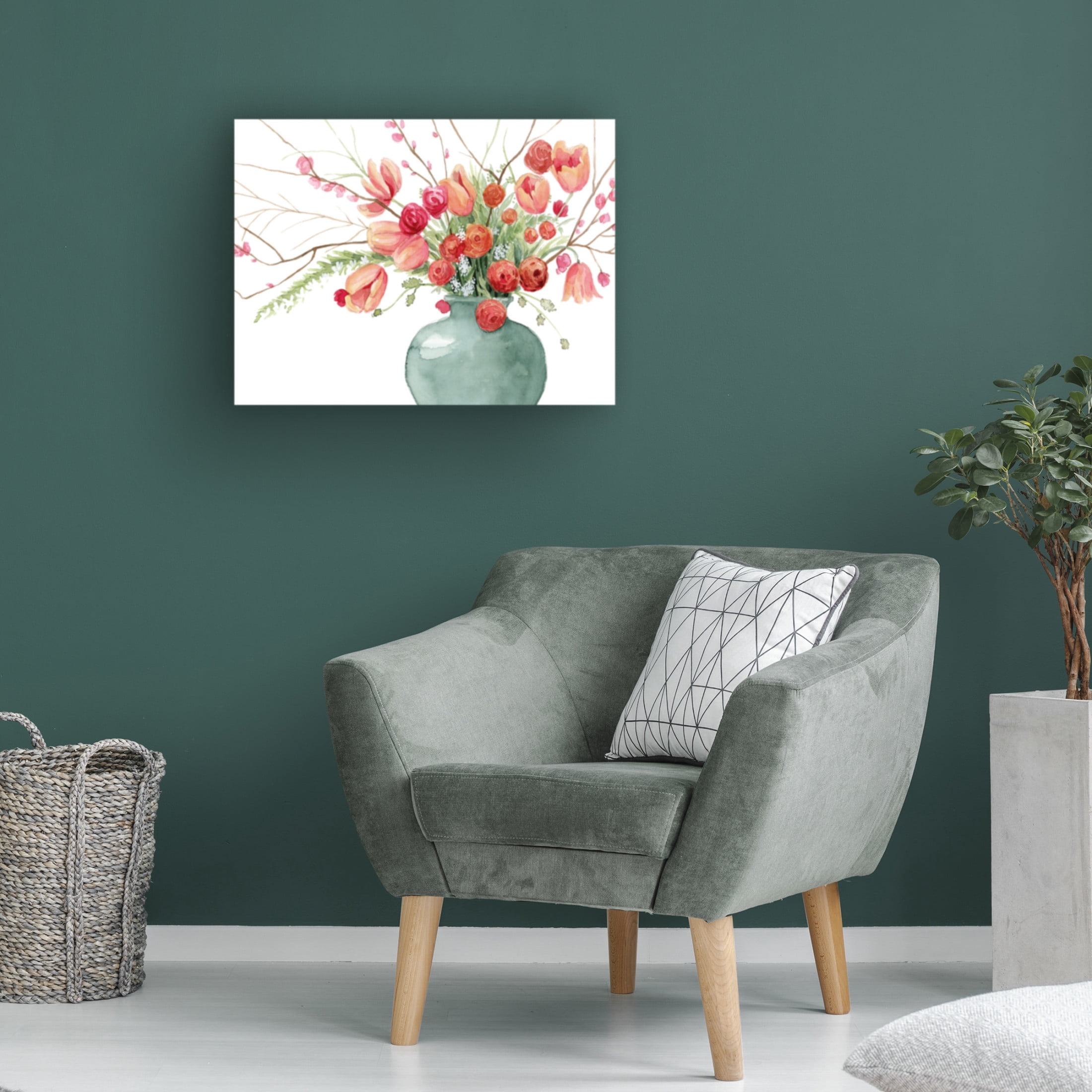 Canvas Wall Art - Grace Popp 'Vogue Bouquet I' Wall Art for Living Room, Bedroom, or Office Décor by Trademark Fine Art - 24 x 18 Inches