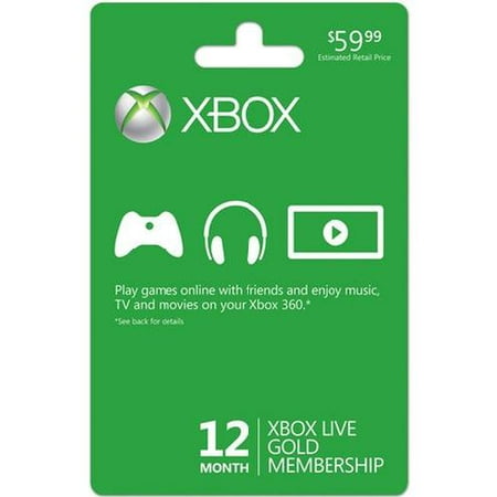 Microsoft Xbox LIVE 12 Month Gold Membership (Physical (Best Price Membership Card)