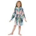 thumbnail image 6 of FORMRS Niños Bathrobe Unisex Hooded Robe Soft Plush Pajamas Sleepwear, Size 2-3T, Pink Flowers, 6 of 7