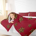 thumbnail image 4 of Feelyou Leopard Print Stars Queen Comforter Set, Cartoon Red Bedding Comforter Set, 3pcs, 4 of 8