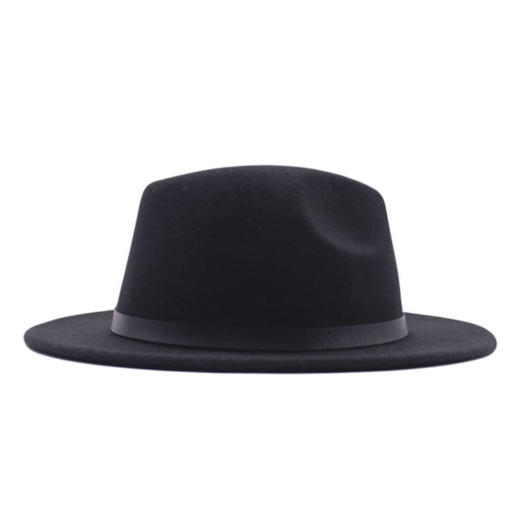 Stylish Black Fedora with Wide Brim and Soft Wool Wool Crushable Fedora Hats for Men Women Black Lightweight  main image 4