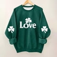 thumbnail image 5 of Manga Larga Vestido de Línea para las Mujeres Imprimir el Día de San Patricio Sudadera con Capucha Forrada de Lana para la Calidez de los Niños Casual Suelto de Manga Larga Cuello Redondo, 5 of 5