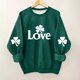 thumbnail image 1 of Blusas y camisas de manga larga con cuello redondo para niños Estampado del Día de San Patricio Estampados de manga larga Casual Suelto Forro polar para mayor calidez Sudadera con capucha de manga lar, 1 of 5