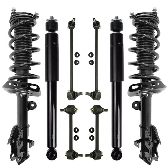 Detroit Axle - 8pc Struts Shocks Kit for Acura 2013-2018 RDX, 2 Front Struts Coil Spring Assembly 2 Rear Shock Absorbers Assembly 4 Front Rear Stabilizer Sway Bars 2014 2015 2016 2017 Replacement