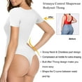 thumbnail image 5 of Irisnaya Shapewear Bodysuit for Women Butt Lifter Tummy Control Panties Shapewear T-Shirt Thong Shaping Tank Top Round Neck Jumpsuits Short Sleeve Blouse Tops(White XX-Large), 5 of 8