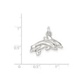 thumbnail image 2 of 925 Sterling Silver Solid Polished Dolphins Charm 24x24mm Wide Pendant Necklace for Women, 2 of 4