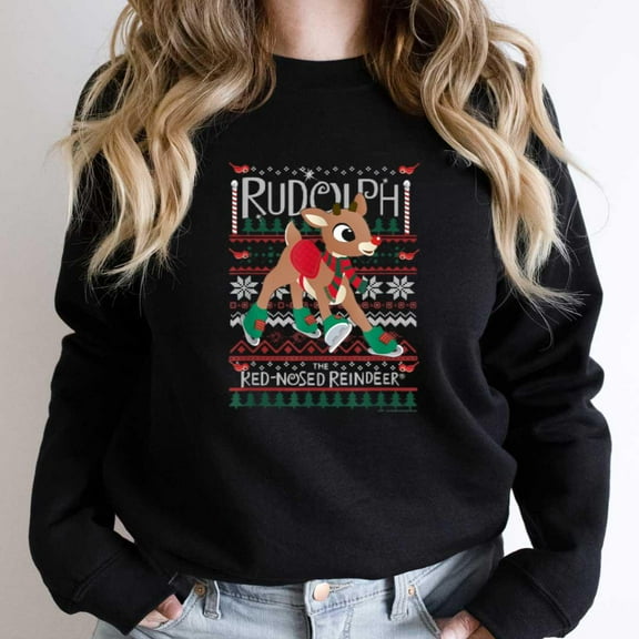 Rudolph The Red-Nosed Reindeer Funny Christmas Special Sweater Graphic - Breathable Material SW4253 Unisex Sweatshirt, Up to Size 5XL