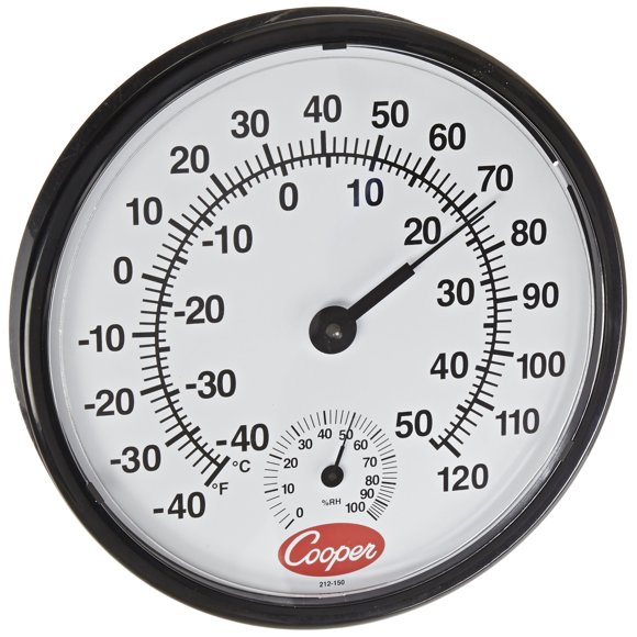 Cooper-Atkins 212-150-8 Analog Hygrometer, -40°F to 120°F Temperature Range, 12" Diameter