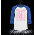 thumbnail image 2 of Shop4Ever Men's Breast Cancer Awareness Pink Ribbon Word Cloud Raglan Baseball Shirt X-Large White/Red, 2 of 4