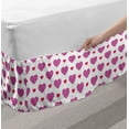 thumbnail image 2 of Valentine's Day Bed Skirt, Simple Love Themed Pattern with Big and Little Hearts, Elastic Bedskirt Dust Ruffle Wrap Around for Bedding Decor, 4 Sizes, Fuchsia and Dark Pink, by Ambesonne, 2 of 2