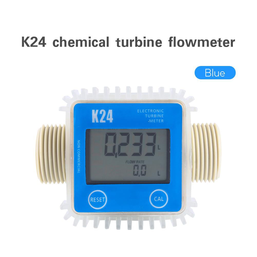 K24 LCD Turbine Digital Diesel Fuel Flow Meter for Chemicals Water 20BAR